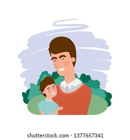 father with son avatar character