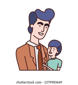father with son avatar character