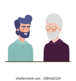 father with son avatar character