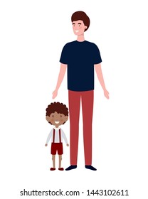 father with son of back to school