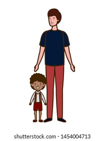 father with son of back to school
