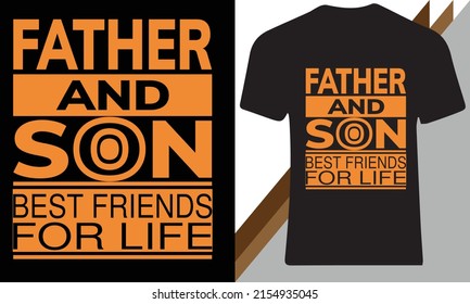 Father and son best friends for life t-shirt design template 