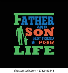 Father and son best friends for life-Vector-Vintage