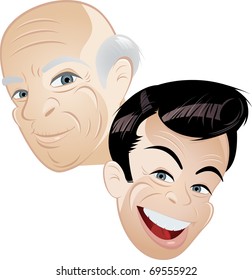 caricatura de padre e hijo