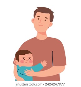 father and son cartoon illustration design