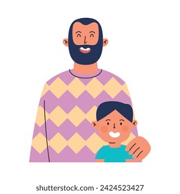 father and son cartoon illustration design