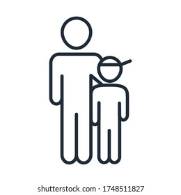 Father and son character together. Family day, icon in silhouette style vector illustrationillustration