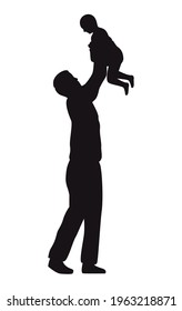 father and son characters silhouettes