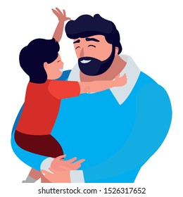 father with son characters vector illustration design