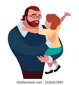 father with son characters vector illustration design