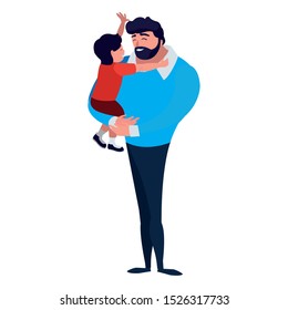 father with son characters vector illustration design