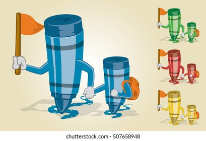 Father and Son Crayon Go Camping