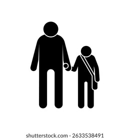 Padre e Hijo. Papá y un niño.