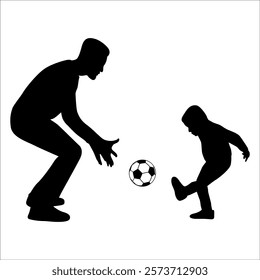 Father and son or Dan and Son Silhouette vector illustration