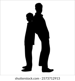 Father and son or Dan and Son Silhouette vector illustration