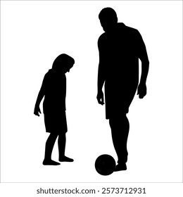 Father and son or Dan and Son Silhouette vector illustration