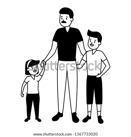 father with son and daughter