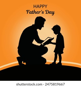 Father and son day vector, silhouette,