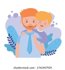Father and son design, Family relationship and generation theme Vector illustration