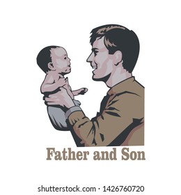 Father and son design vector illustration