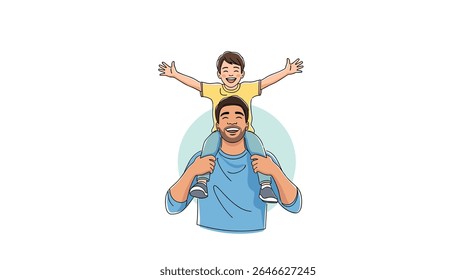 Father and Son Enjoying Time Together A Vector Illustration of Love