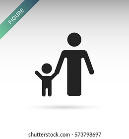 Father and son. Family concept. Man figure. Flat vector icon.