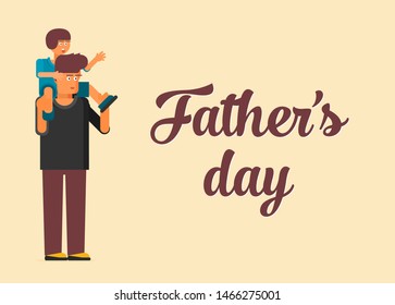Father and son. Father's day card, background