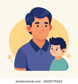 father and son father's day special vector illustration
