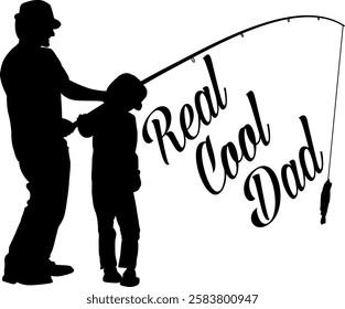 Father Son Fishing Digital EPS Vector File