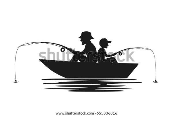Download Father Son Fishing On Boat On Stock Vector (Royalty Free ...