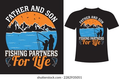 Vater- und Sohn-Angelpartner für Leben Papa und Sohn beste Freunde für Leben Vatertag T-Shirt Design-Typografie T-Shirt Design-Design-Design-Typografie T-Shirt-Design Papa Life-Vatertag T-Shirt-Design