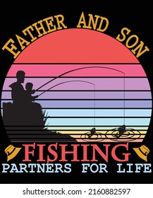 FATHER AND SON FISHING t-shirt design
