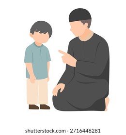 Father And Son Flat Illustration