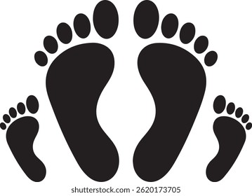 Father and Son Footprints Vector Family Bond Silhouette Design