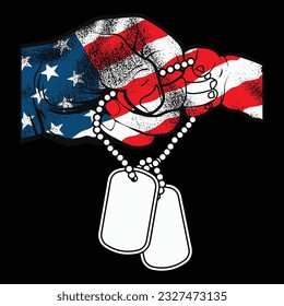 Father and son hand , veteran vector