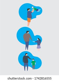 Dibujo vectorial del Día del Padre e Hijo Feliz