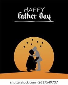 Father and son. Happy father's day logo.