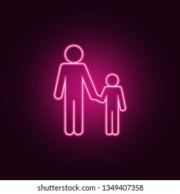 father and son holding hands icon. Elements of Family in neon style icons. Simple icon for websites, web design, mobile app, info graphics
