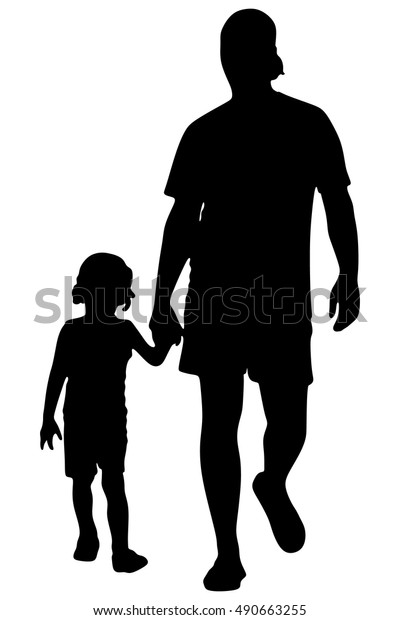 Father Son Holding Hands Walking Together Stock Vector (Royalty Free ...