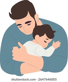 Pai Filho Abraçando Amor Abraço