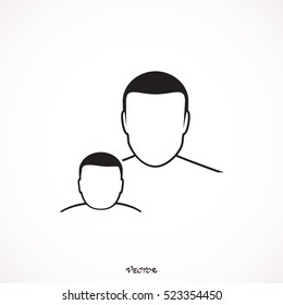 Father With Son, icon. father and baby isolated vector symbol