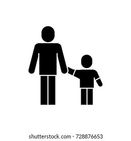 father and son icon vector isolated on white background