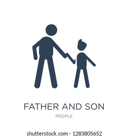 father and son icon vector on white background, father and son trendy filled icons from People collection, father and son vector illustration