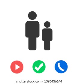 Father and son icon. Vector web design