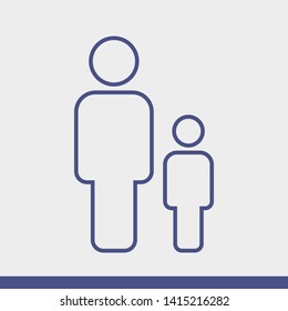 Father and son icon. Vector web design