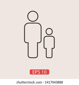 Father and son icon. Vector web design