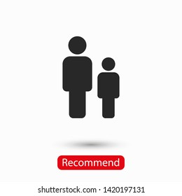 Father and son icon. Vector web design