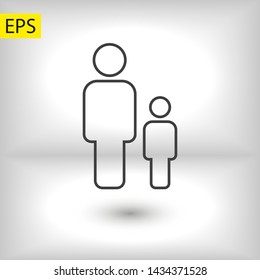 Father and son icon. Vector web design