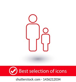 Father and son icon. Vector web design