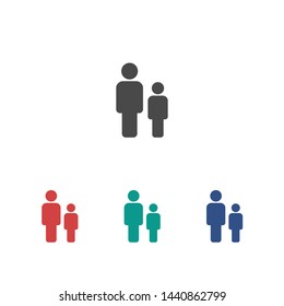 Father and son icon. Vector web design